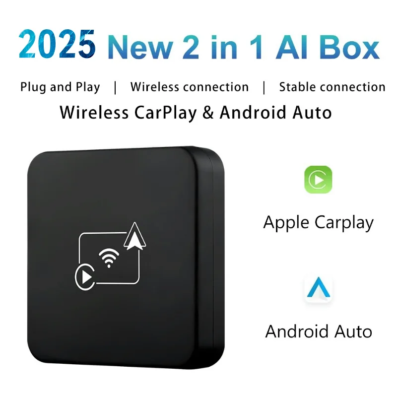 Wireless Carplay Adapter for Android iPhone 5G Wifi Bluetooth 5.0 Auto 2 in1 Wired to Wireless AI Box For Volvo Benz Mg Kia VW