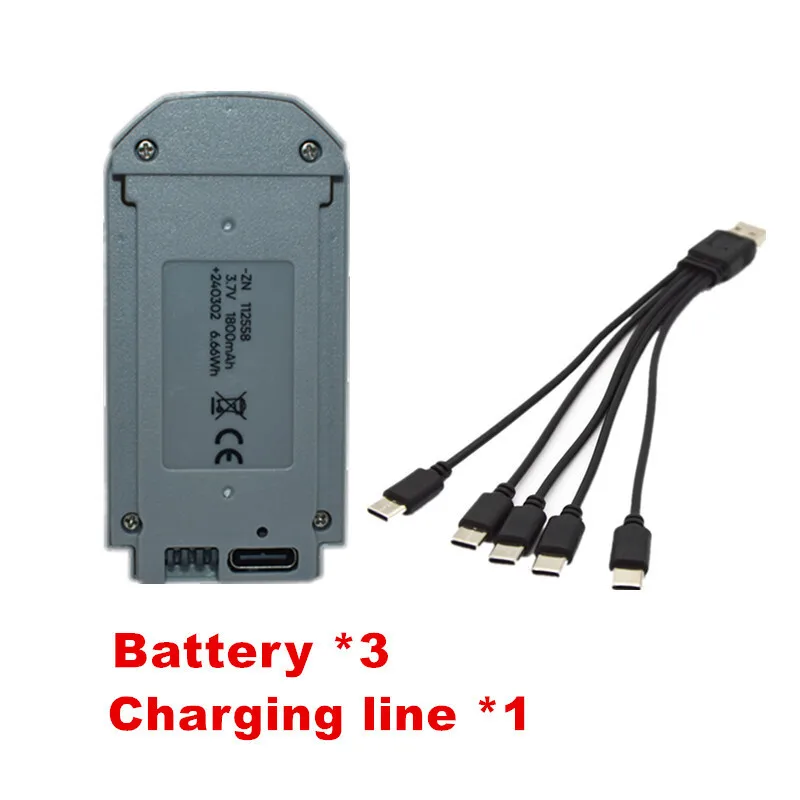 GT3 RC-drone ﻿ Originele Batterij 3.7V 1800mAh Voor V66 Mini Drone Onderdelen V66 CZ06 D16 Quadcopter Batterij/Oplader past Accessoires