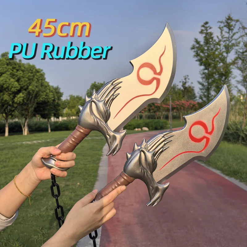 Cosplay God of War 4 Athena Blade Tomahawk hacha acanalada arma de utilería juego de rol fantasma Leviathan Chaos AX PU modelo de seguridad