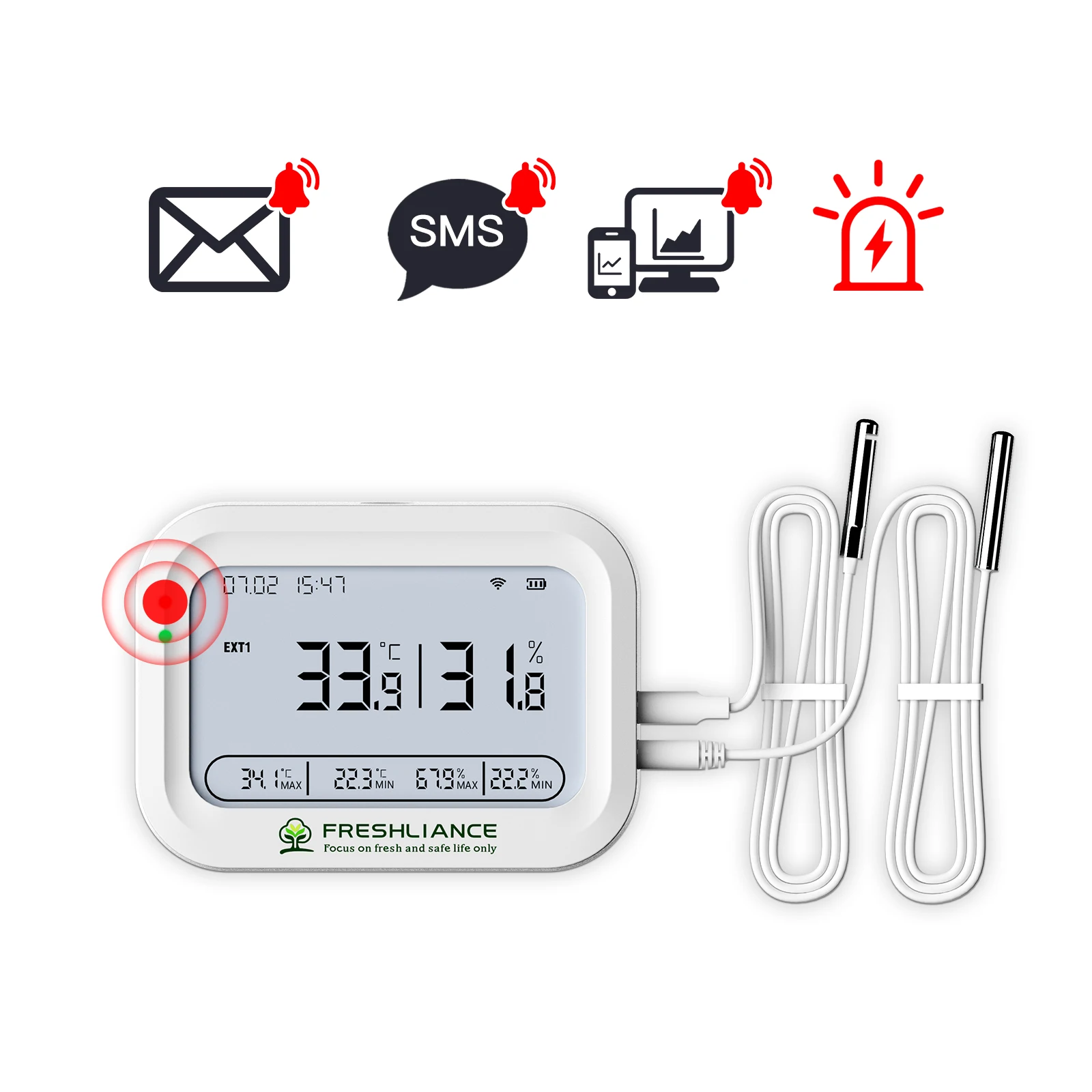 Real Time Monitoring Temperature and Humidity Data Logger Recorder With 4G&WIFI