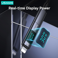 USAMS 30W High Power Type-C To Lightning Aluminum Alloy Digital Display Adapter PD Fast Charging