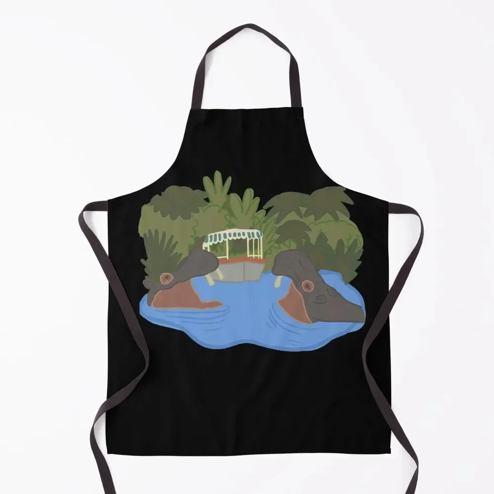 

Jungle Hippos Apron custom women's kitchen Home Utensils Women's Home Clothes Christmas gift Apron