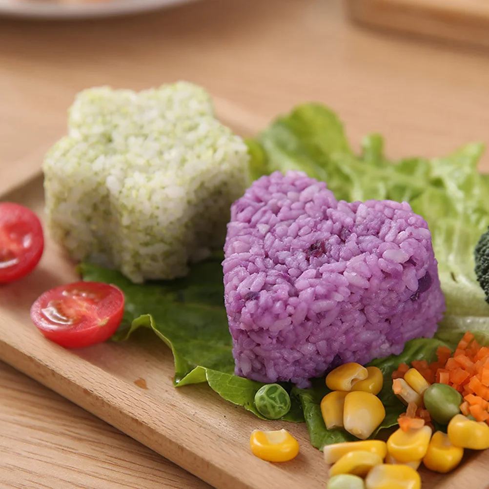 

2pcs Rice Ball Mold Heart Plum Blossom Shape Premium Plastic Sushi Maker Bento Mould Kitchen Tool Diy Sushi Mold Press Rice
