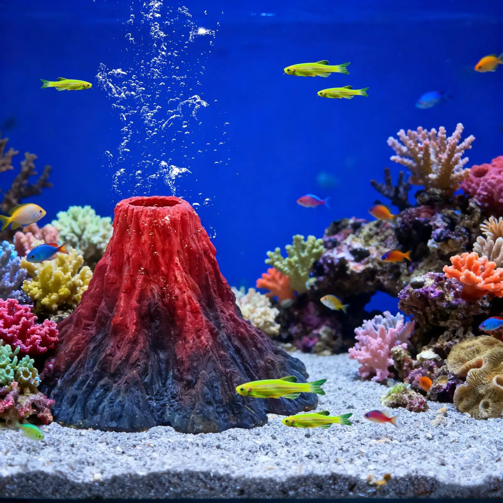 Aquarium Volcano Resin Fish Tank Decorations Realistic Mountain Aquarium Landscape for Aquatic Betta Catfish Loach Clown Crab