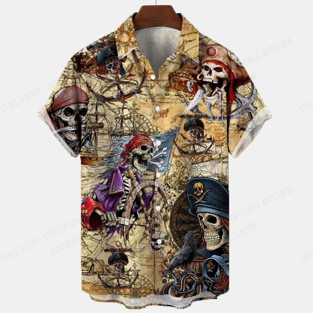 2023 Summer Men's 3D Printed Shirt Men's Men's Shirt Hawaii Beach Summer Tattoo Women's Fashion Shirt Short Sleeve Shirt Boys Cl