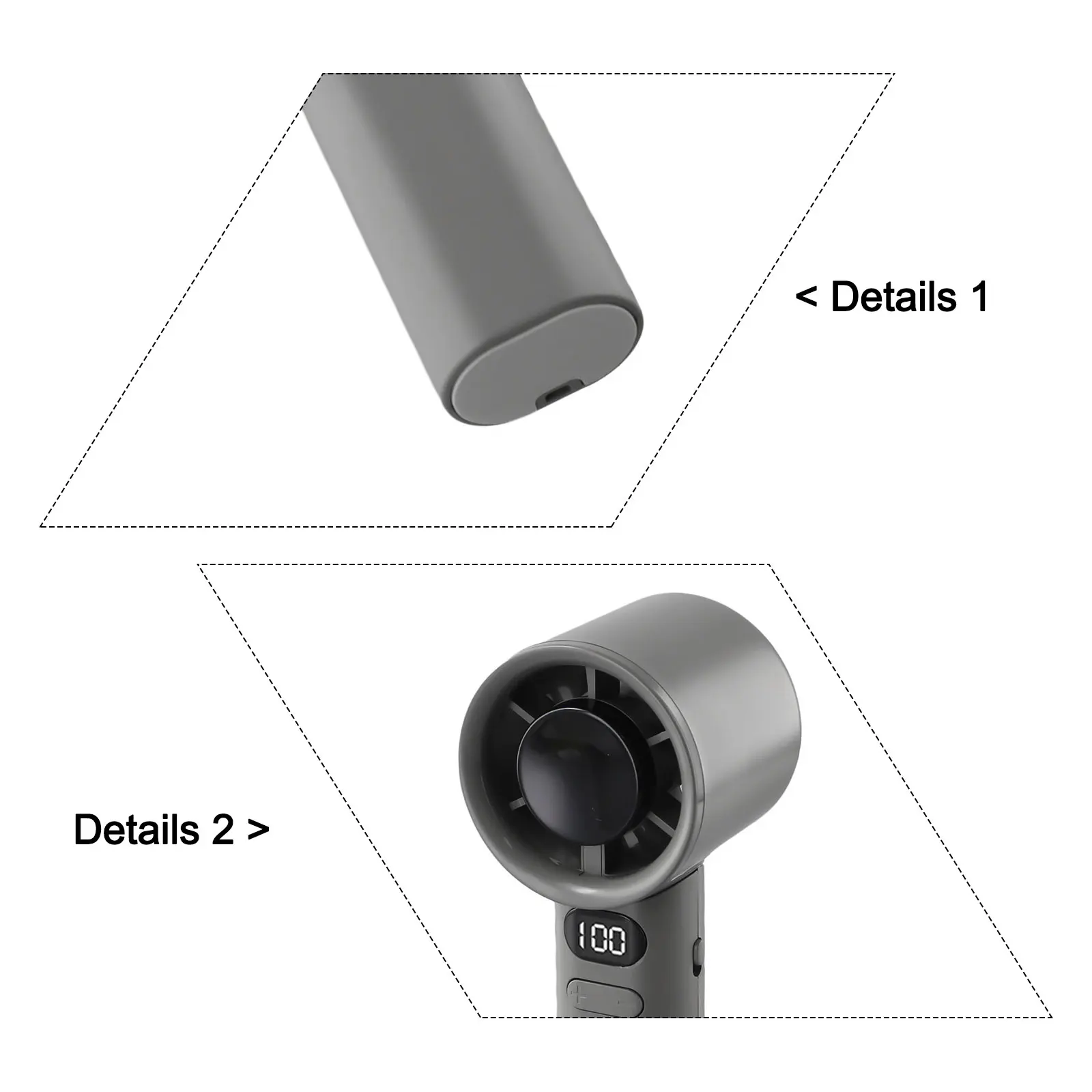 

Compact Handheld Fan Handheld Fan Turbocharged Airflow Built-in AI Protecting Chip High-Temperature Protection