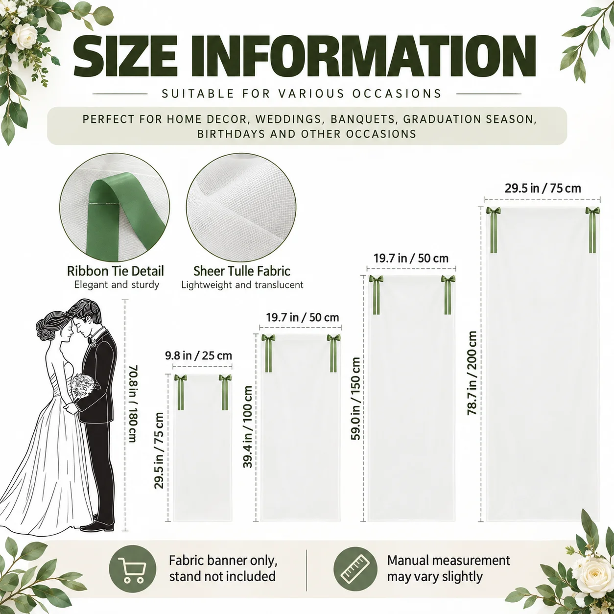 Custom Sheer Tulle Wedding Ceremony Entrance Rustic Customized Sheer Fabric Bridal Shower Engagement Reception Decor Gift