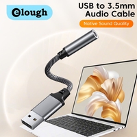 Elough USB to 3.5mm Audio Adapter Type c Adapter Headset Microphone Adapter Convertor for Laptop/Desktop Computer Audio Adapters