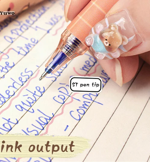 

6Pcs Cute Capybara Gel Pens Kawaii Pen Set Quickly-Drying Blue Erasable Pens Office School Supplies Kawaii Aesthetic Stationery
