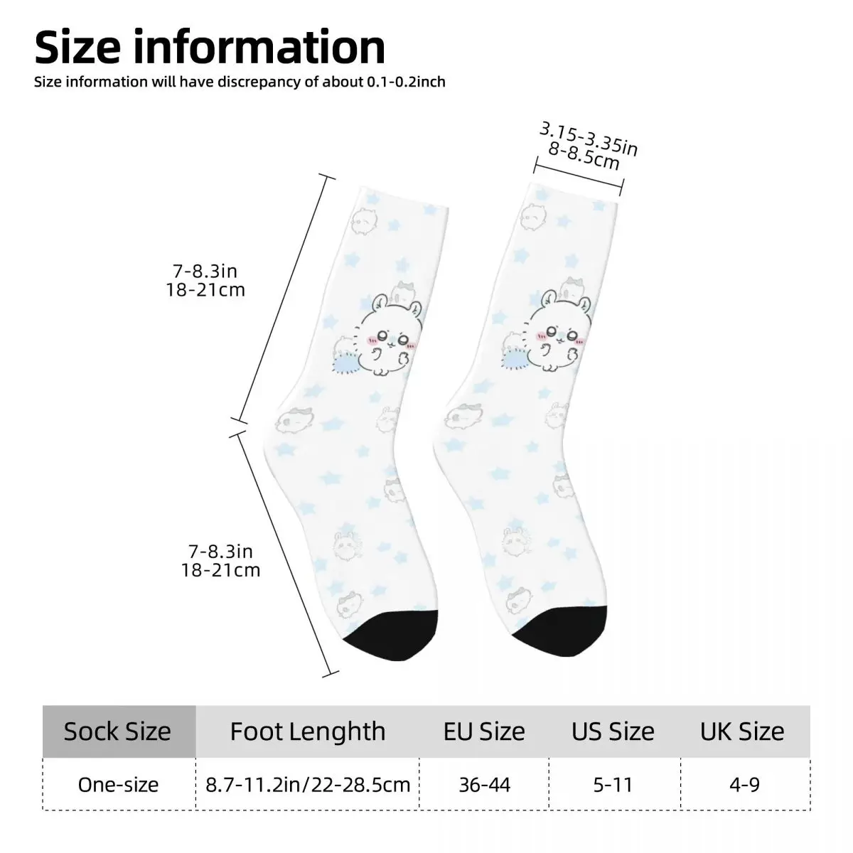 Chiikawa Socks Casual Stockings Winter Anti Skid Men's Socks Warm Soft Graphic Skateboard Socks