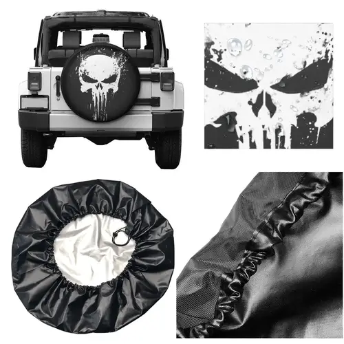 Skeleton Skull Spare Tire Cover Weatherproof Dust-Proof Heavy Metal Wheel Covers for Jeep Pajero 14" 15" 16" 17" Inch - Image 5