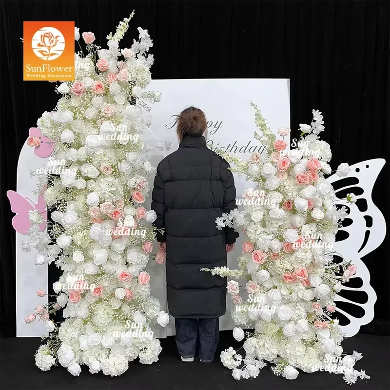 Sunwedding Wedding Party Supplies Event Backdrop Rose and Baby Breath Flower Arch Wedding Arch Backdrop