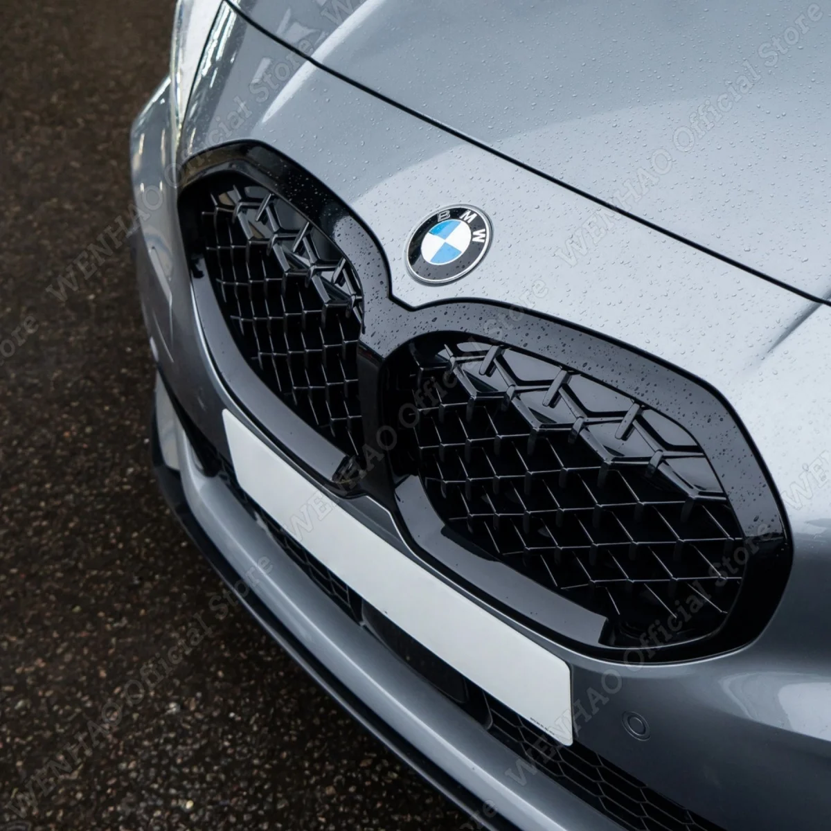 

GLOSS BLACK DIAMOND GRILL FOR BMW 1 SERIES F40 M-PACK M135I XDRIVE 2019 2020 2021 2022 2023 2024 M PERFORMANCE HONEYCOMB GRILLE