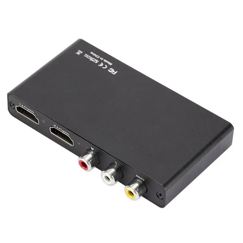 AV To HD Adapter 1080P/30Hz AV To HD Audio Converter 1 AV In 2 HD Out USB Cable Included Composite To HD Adapter For Upgrade