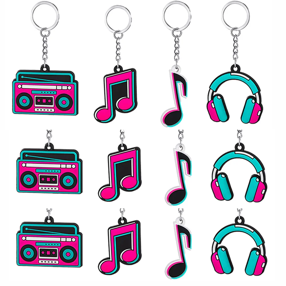 Musik party begünstigt behandeln Tasche Stroh Schlüssel bund Armband Musik Aufkleber für Jungen Mädchen Teenager Social Media Geburtstags feier Gefälligkeiten – Detail 2