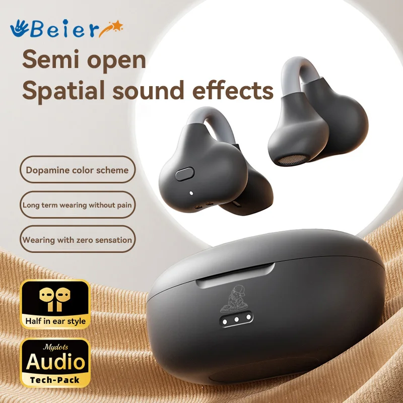 

Beier Bluetooth 5.3 Earphone EarClip MY16 Open Ear Headphones Hifi Sound Sport Headset Waterproof Wireless Earbuds With Mic