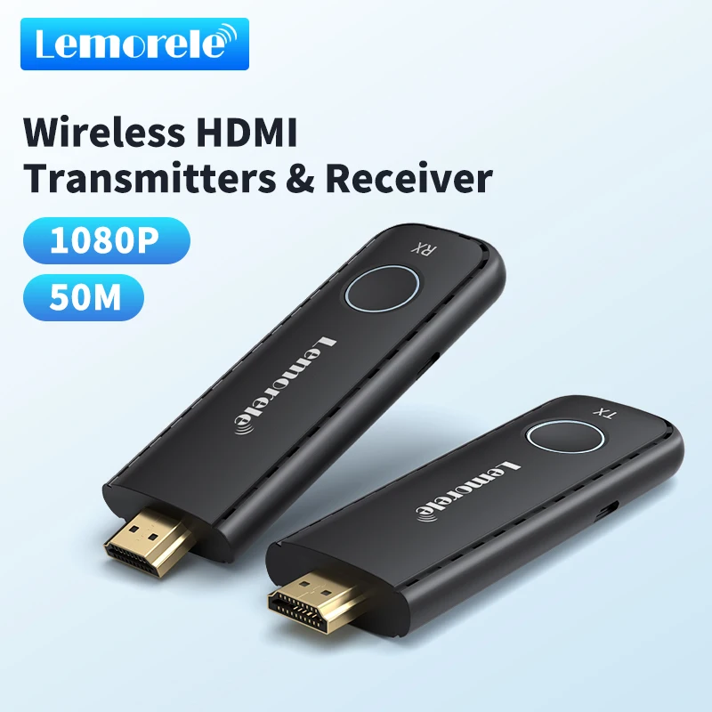 Lemorele Wireless HDMI Wifi Transmitter Receiver 50M 1080P60Hz Extender Display Adapter Dongle for TV Stick Monitor Projector PC