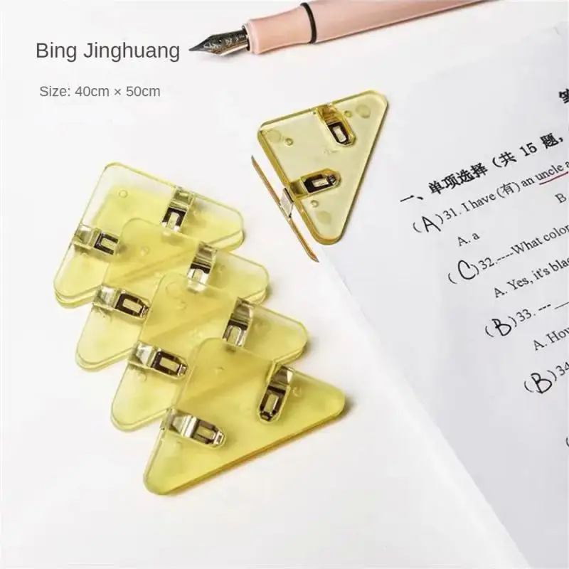 5pcs Mini Color Corner Clips Set Transparent & Solid Colorful Page Holder Paper Clip Clamp File Index Photo Office School