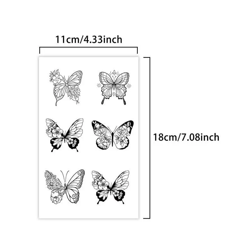 

Temporary Waterproof 3D Butterfly Tattoo Stickers Body Art for Holiday Celebrations