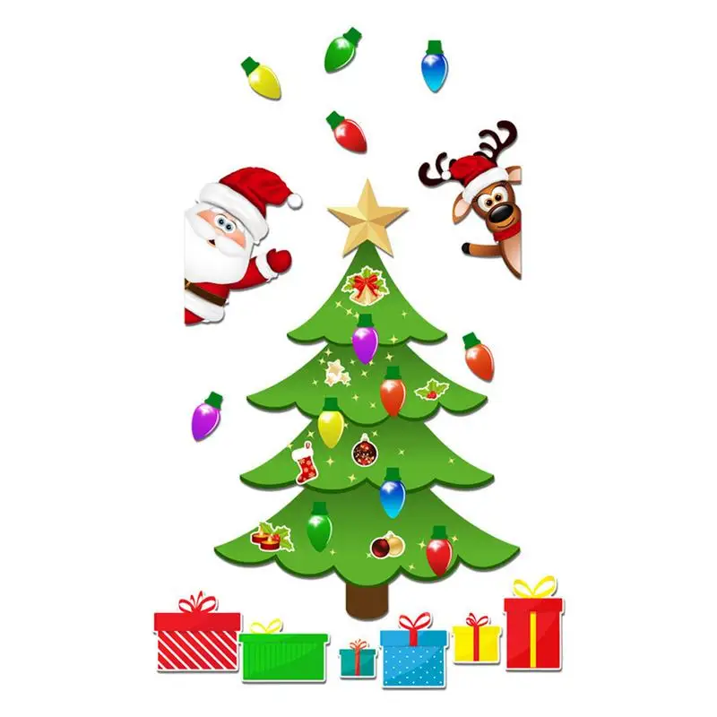 

PVC Christmas Refrigerator Magnets Christmas Tree Decoration Magnetic Stickers Magnets For Fridge Metal Door Garage Decals