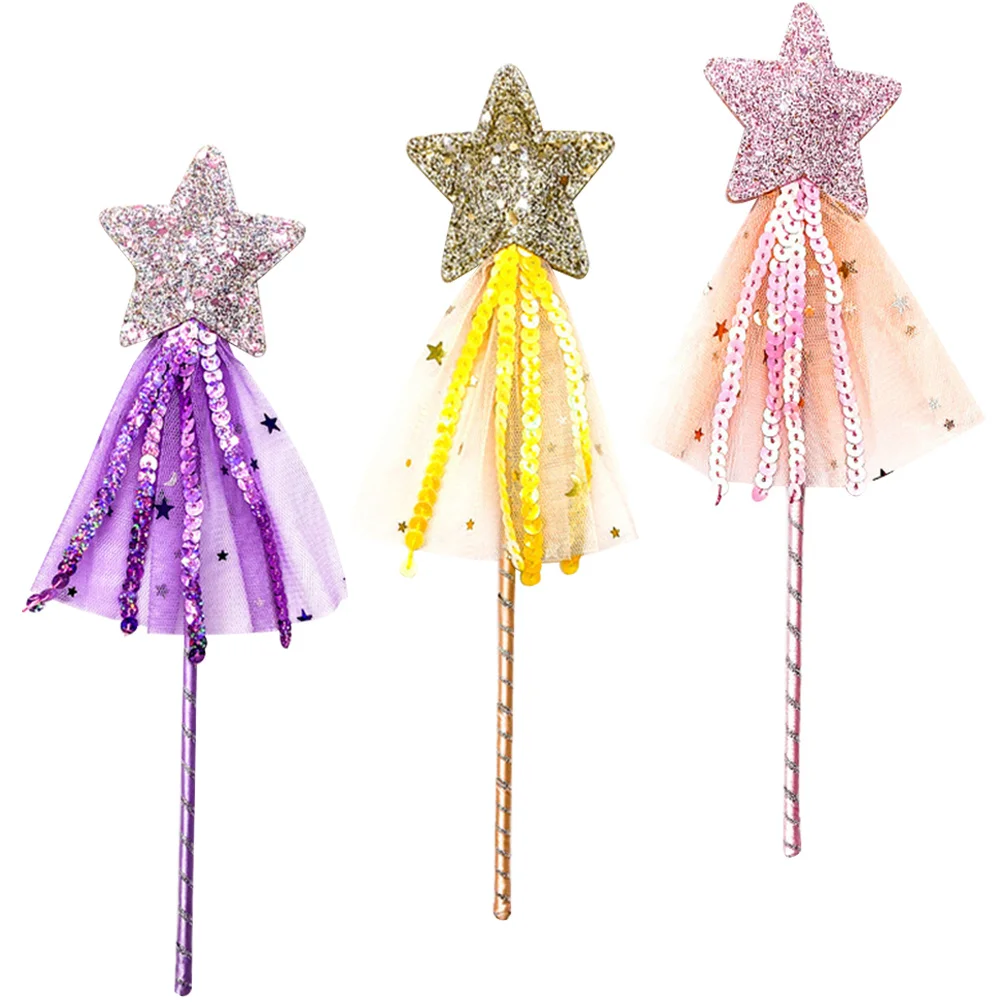 

3 шт. стержни в форме звезды, блестящие палочки, детское праздничное платье, игрушки для косплея, звездные волшебные палочки