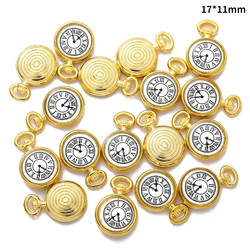 10pcs Alloy Mixed Color Preserving Clock Charms Pendant For Diy making Necklace Pendant Jewelry And Accessories