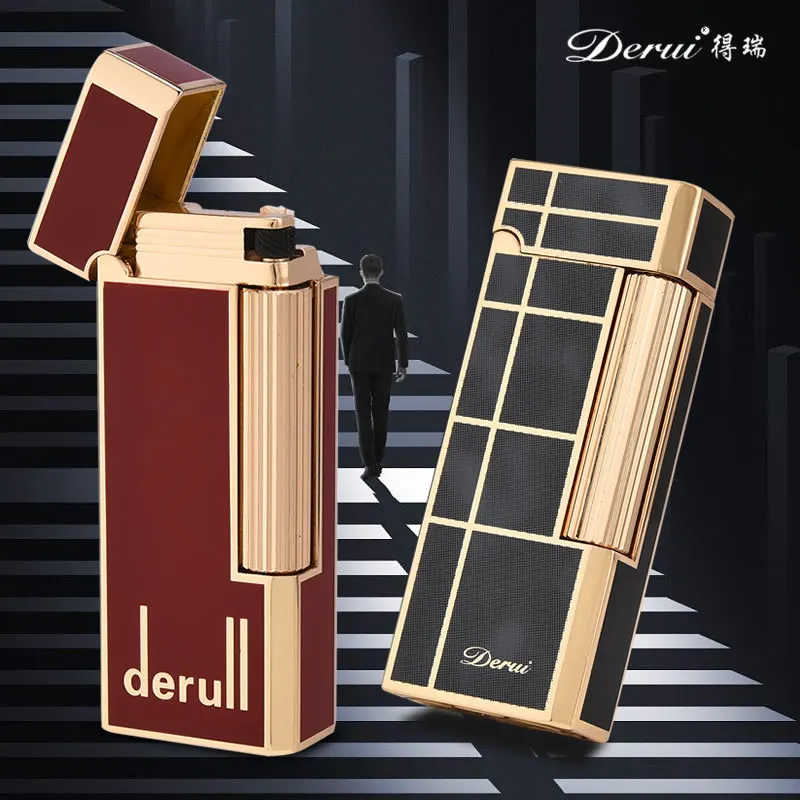 Derui Narrow Version Side-slip Grinding Wheel Kerosenes Lighter High-end Compact and Convenient High-end Gift for Men and Women