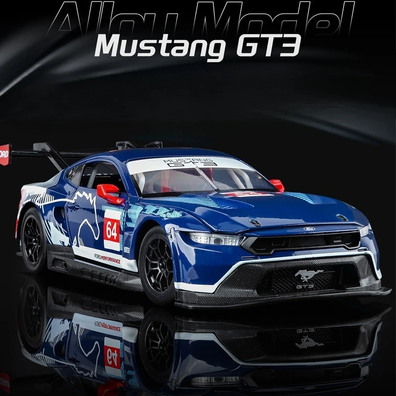 

Литой под давлением 1/24 Ford Mustang GT3, коллекция моделей гоночного автомобиля из сплава, миниатюрный Voiture, бойфренд, подарок на день рождения, домашний декор, игрушечный автомобиль