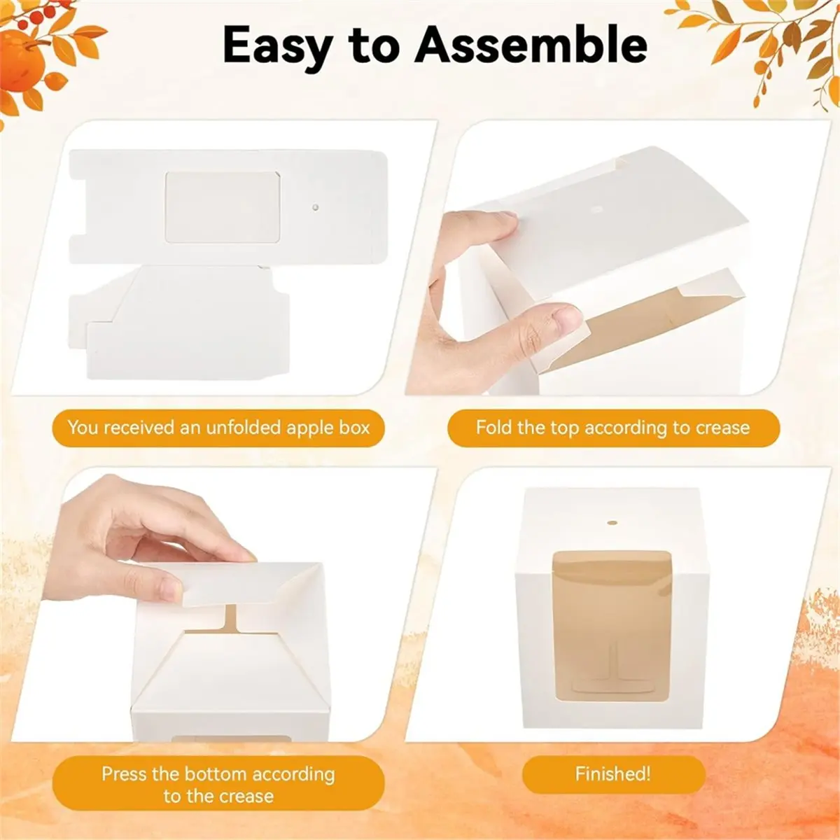 A67T NEW 30 Pack Candy Boxes with Sticks, 4x4x4Inch Caramel Gift Box with Clear Window for Christmas