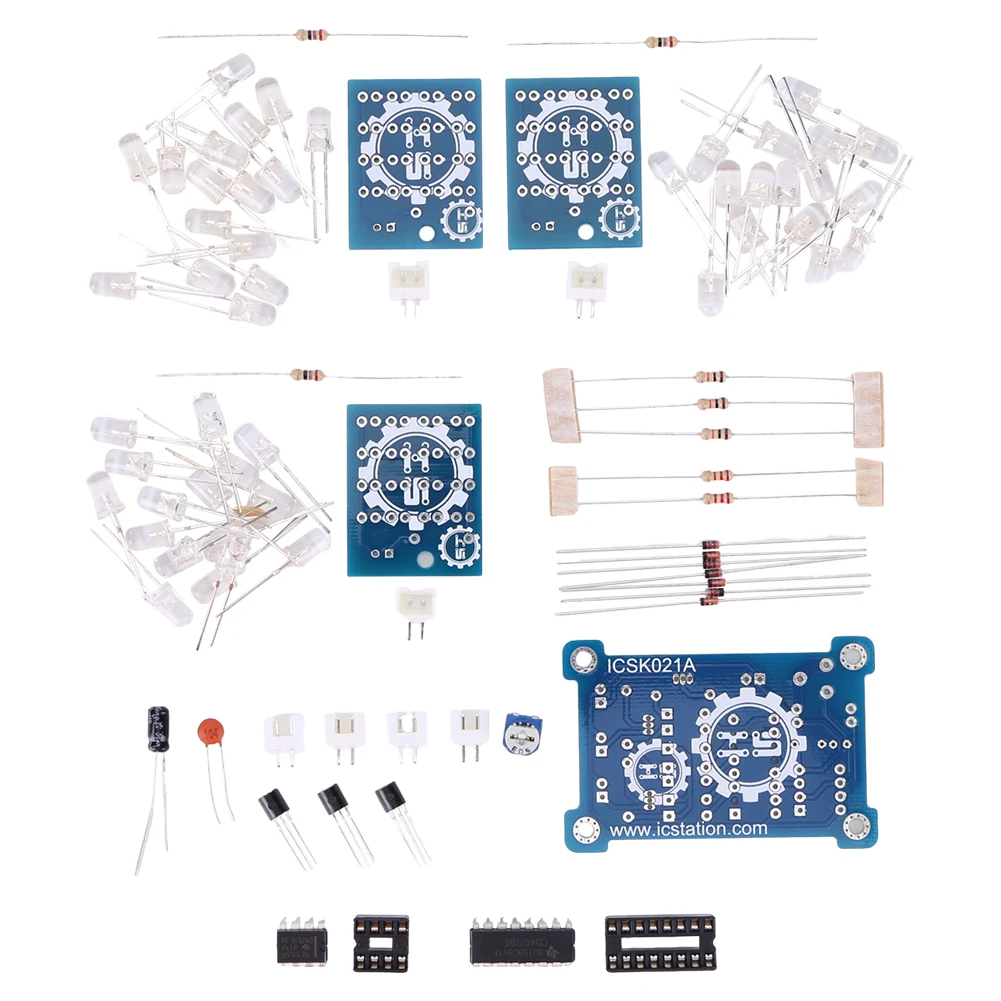 CD4017+NE555 Self DIY Learning Electronic Kit Explosion-flashing LED Flashing Lights Module Kit 12V Electronic Suite Module