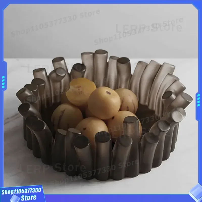 Modern Creative Transparent Fruit Plate for Living Room Coffee Table Desktop Storage Ornament Home Furnishing Hotel Model