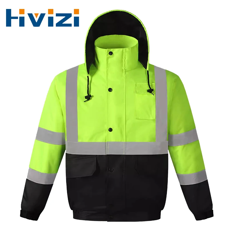 Winter Men Clothes Warm Jacket Thicker Cotton Coat Waterproof Hi Vis Reflective Clothing for Outdoor Work/Traffic/Construction