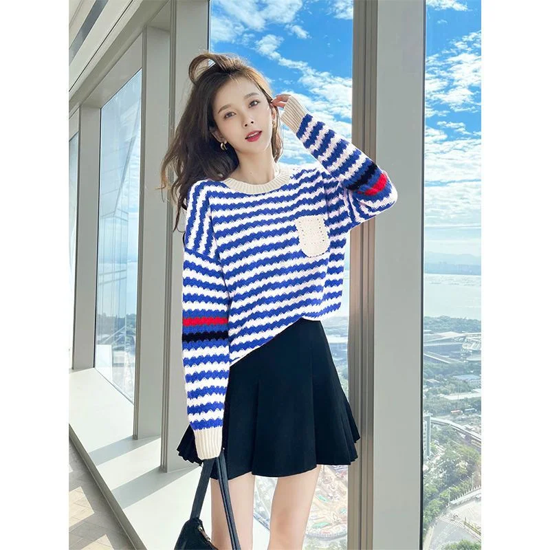 

Модный дизайн, универсальный темпераментный свитер, осень-зима, новый топ для корейских женщин