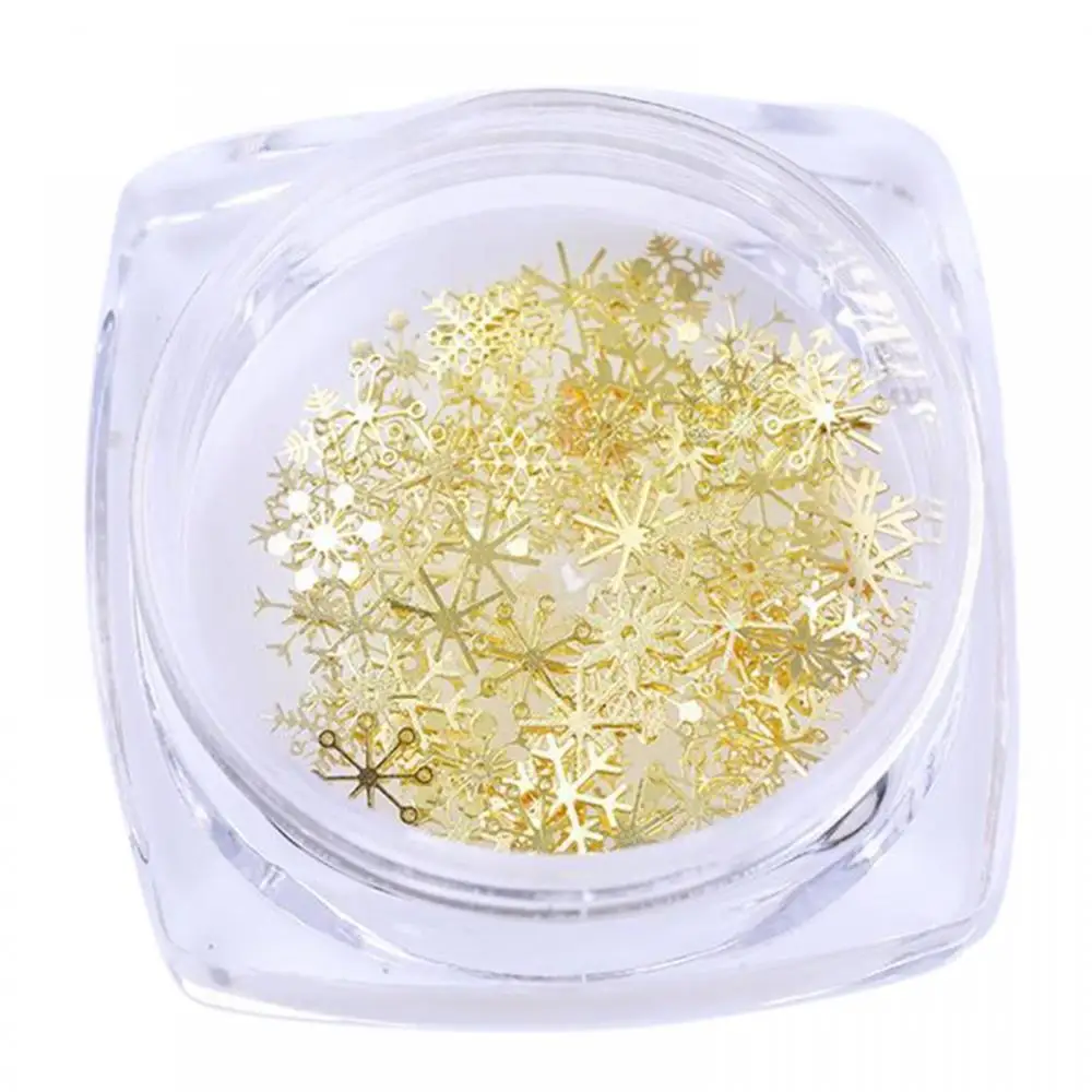 Nail Art Decoration DIY Golden Snowflake Pattern Stickers Decals Manicure Tool