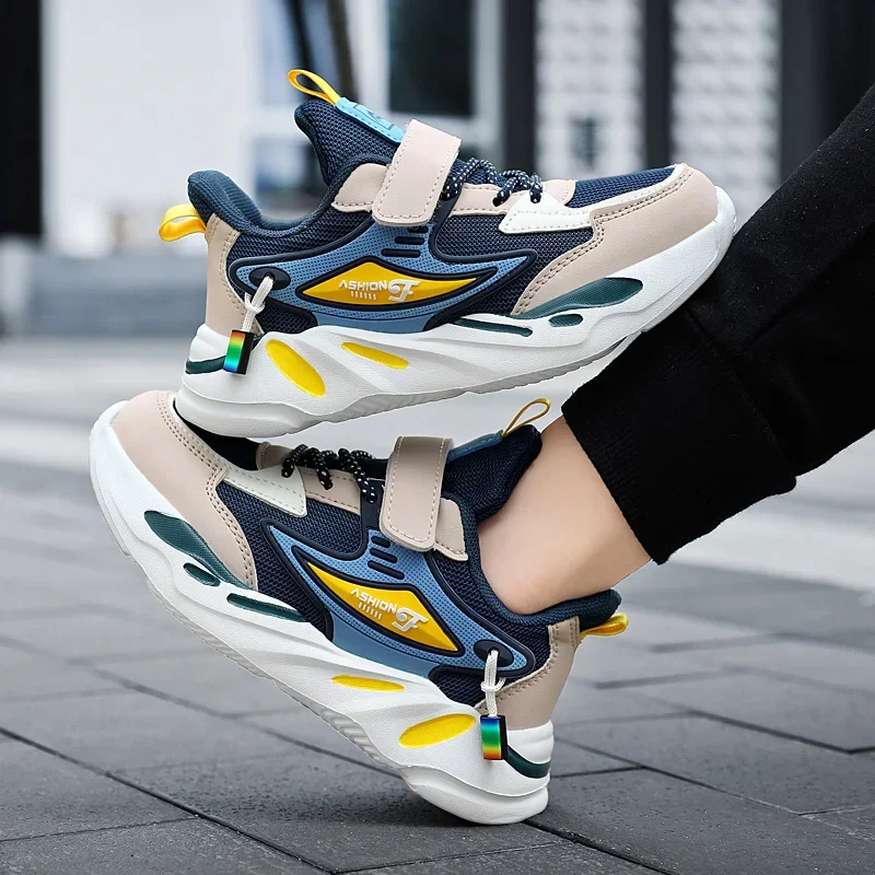 

Летние сетчатые кроссовки для бега, детские кроссовки, дышащие повседневные кроссовки для улицы, удобные легкие детские спортивные туфли для мальчиков