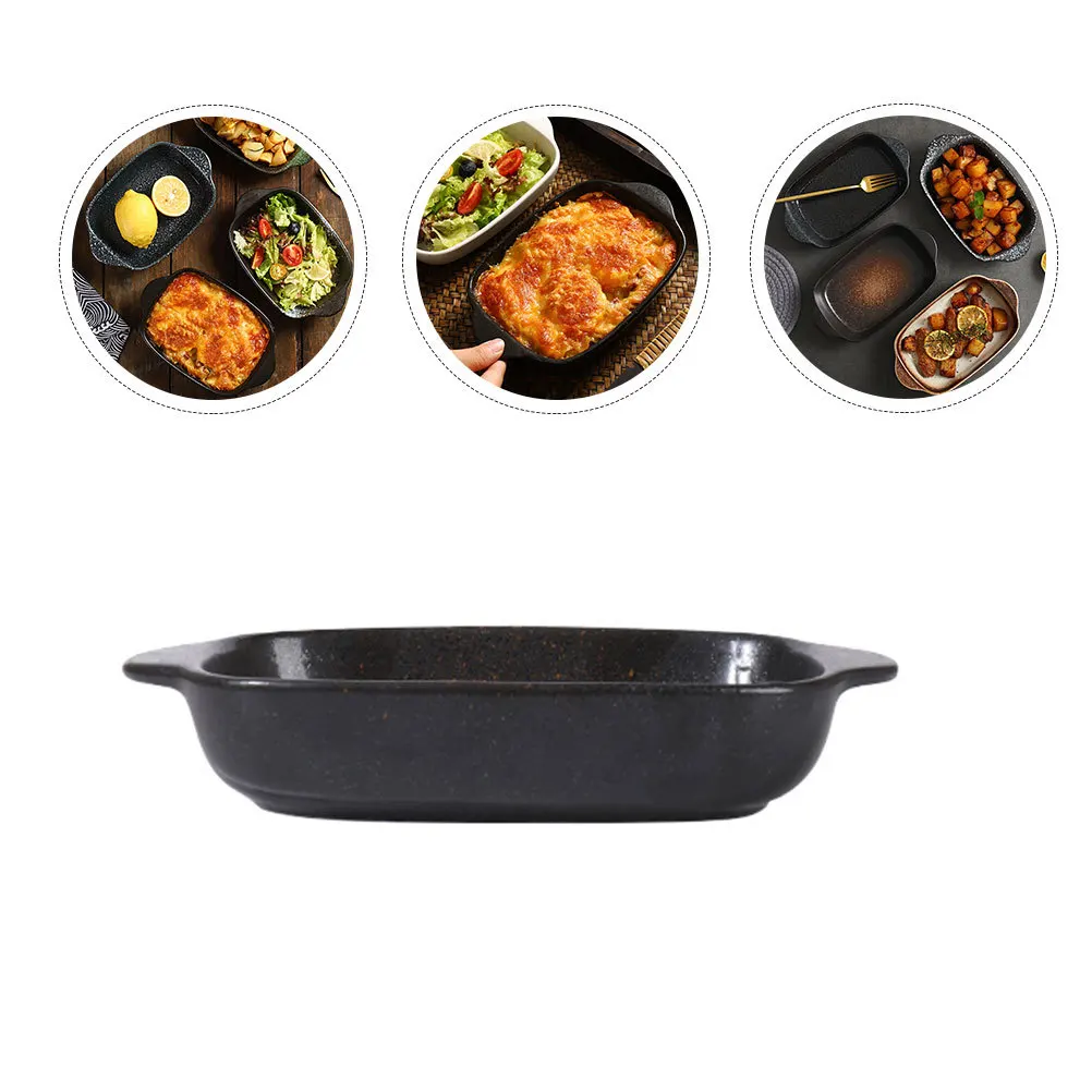 السيراميك بكلتا الأذنين صينية فرن آمنة طبق الميكروويف مقبض مزدوج طبق تقديم للمقبلات الحلويات الجبن الأرز تنوعا