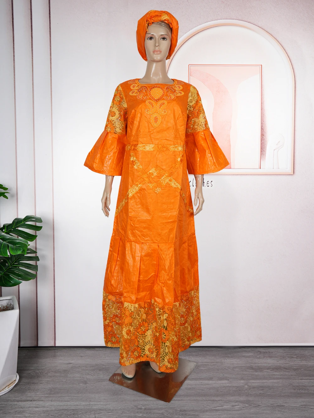 

Plus Size African Clothes for Women Dashiki Traditional Outfit Robe Bazin Embroidery Gown Muslim Wedding Party Long Dresses