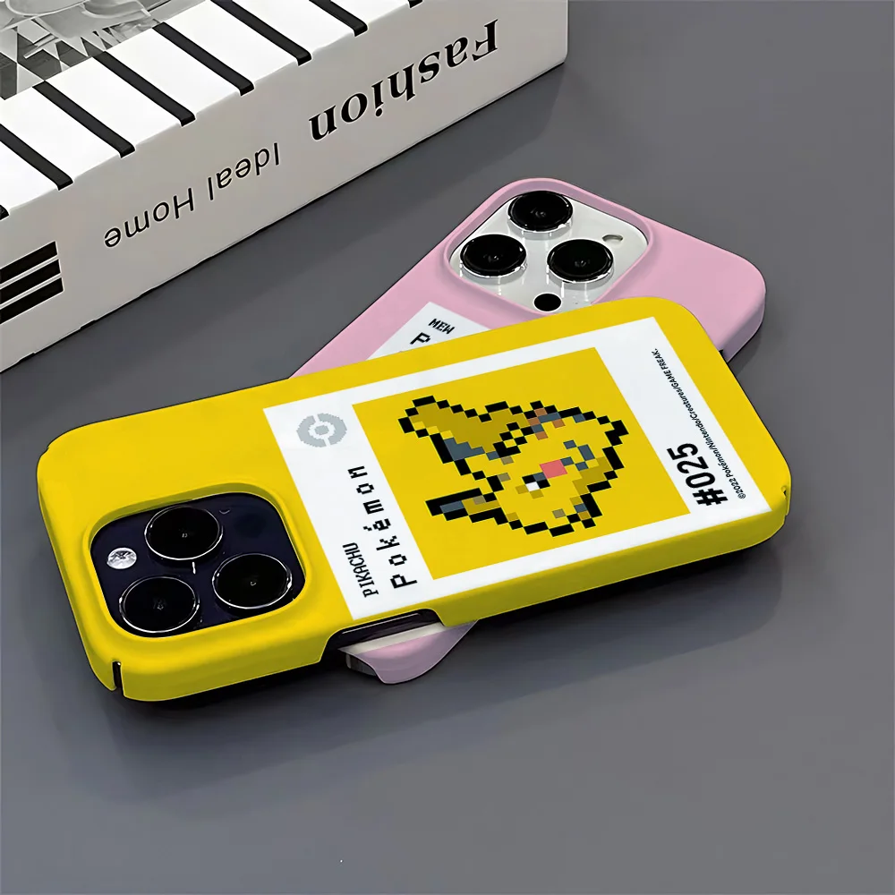 Cute Anime Pikachus Snorlaxs Phone Case for IPhone 16 15 14 13 12 11 Pro Max XS XR XSMax 6 7 8 Plus Glossy HD Hard PC Cover