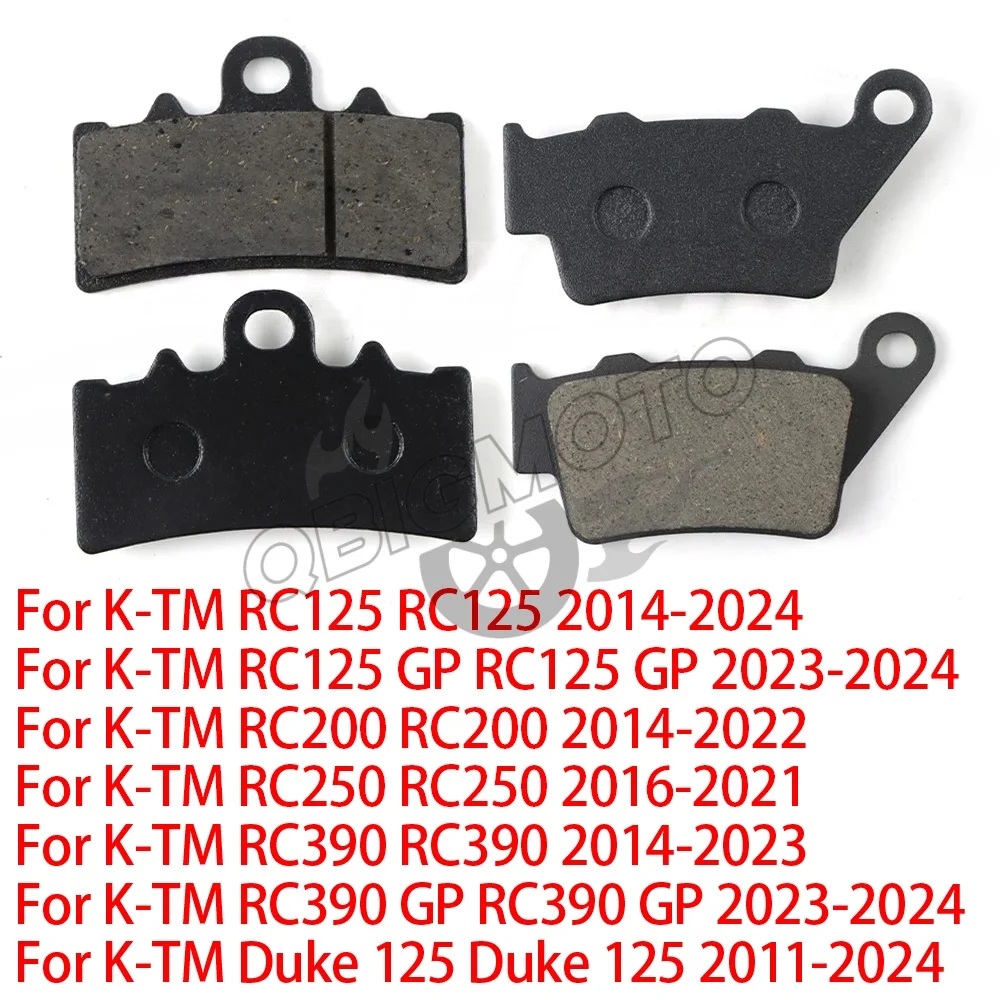 Duke 390 2024 Motorcycle Front Rear Brake Pad For K-TM RC125 RC125 GP RC200 RC250 RC390 RC390 GP Duke125 Duke200 Duke250 Duke390