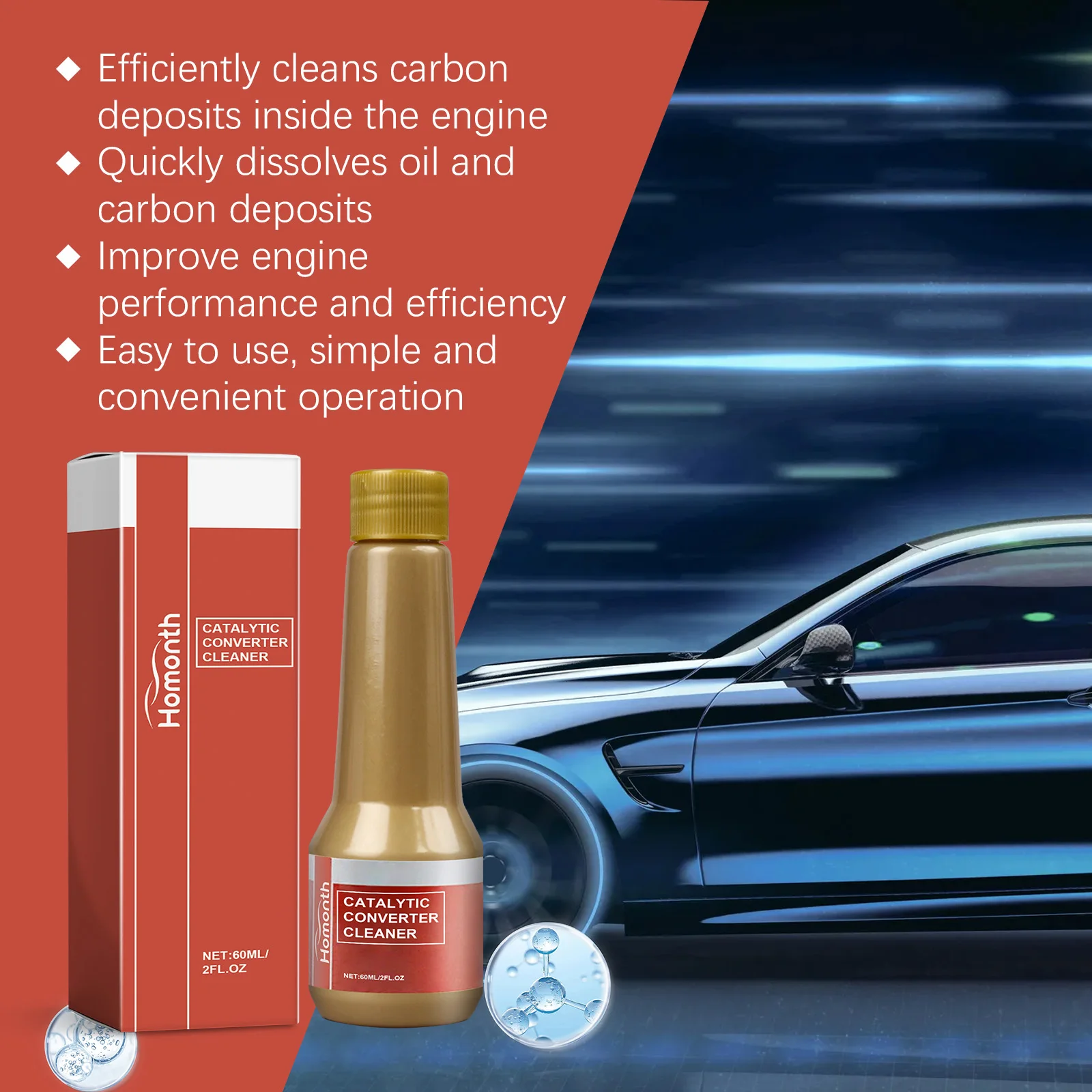 Catalytic Converter Cleaner Engine Carbon Deposit Remove Boost Combustion Efficient Fuel Saver Rust Protect Engine Enhance Agent