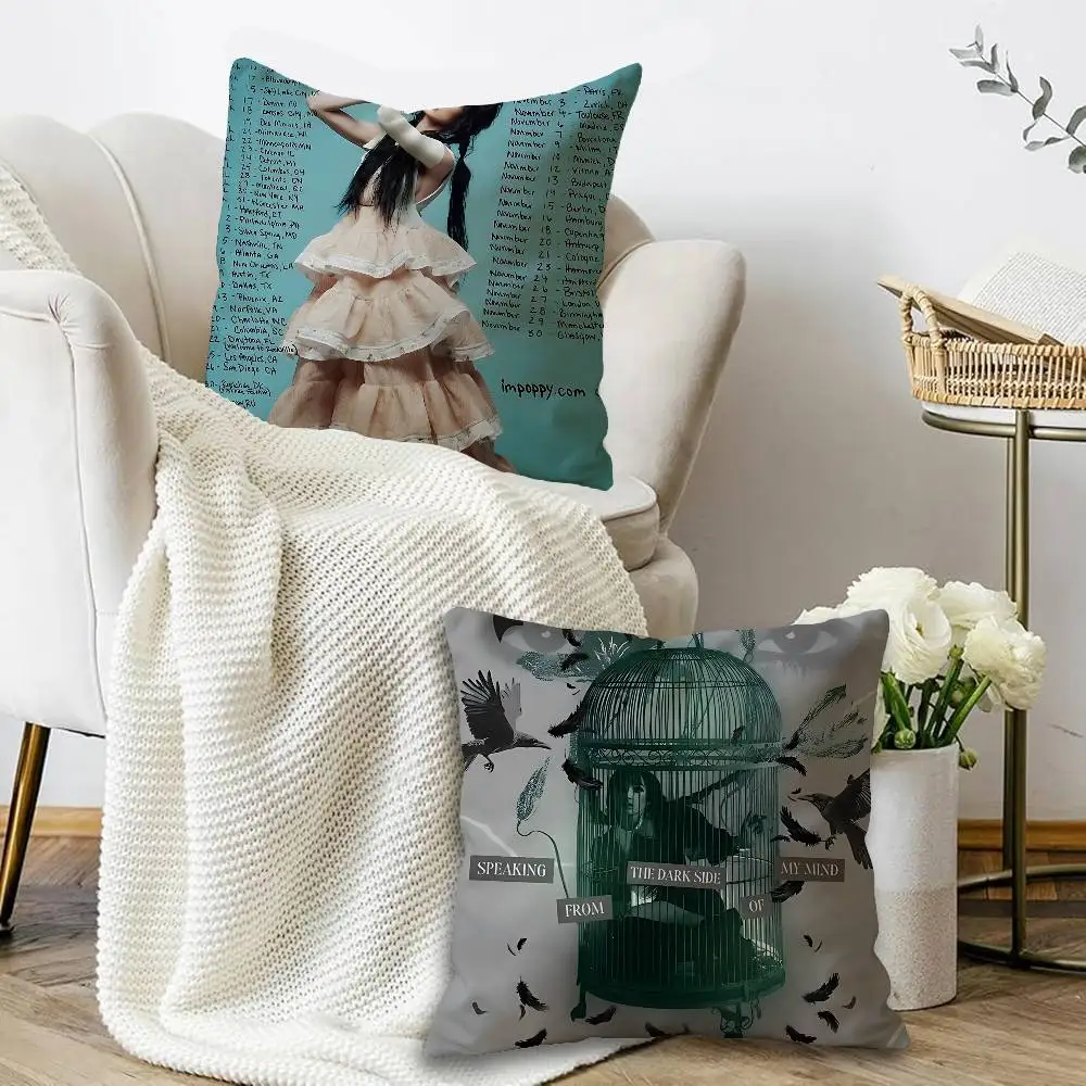Album I Disagree By Poppy Cushion Cover Inches Farmhouse Decor Home Throw Pillow Covers for Couch Decorations