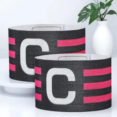 

2 pcs Football Captain Armband Elastic Sports Leader Band Breathable Anti Slip Durable Team Captain Bands for Soccer Basketball