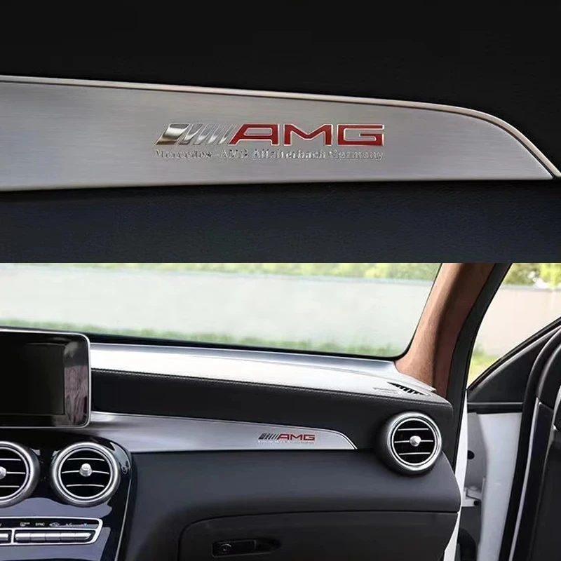 9x1.5 ملصقات معدنية جسم السيارة نافذة ديكور شعار الملحقات الداخلية لمرسيدس بنز AMG A B C D M S R الفئة GLA CLA GLB GLC