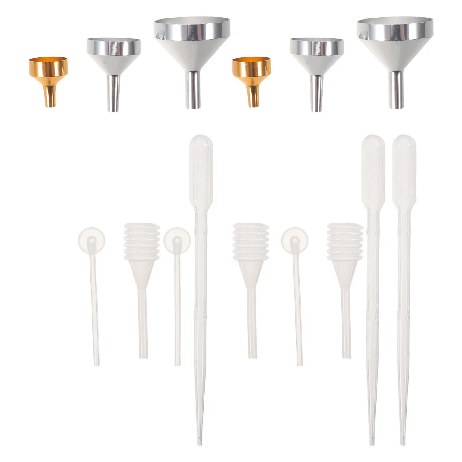 1Set Mini Funnels Metal Liquid Funnels for Small Bottle Filling Precision Pipette Dropper Essential Oil Craft Refill