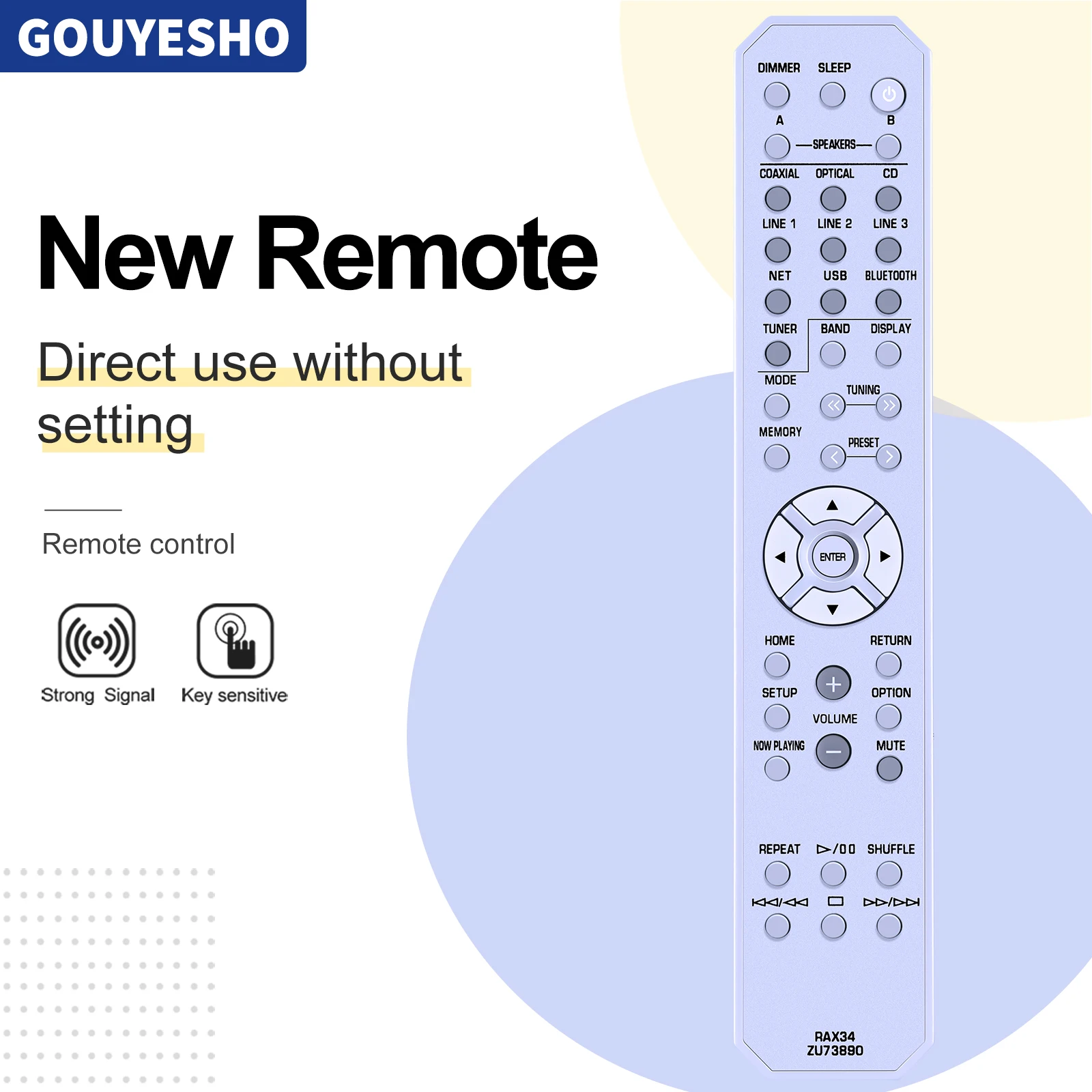 New Remote Control RAX34 ZU73890 for Yamaha Audio/video Receiver R-N402, R-N402D