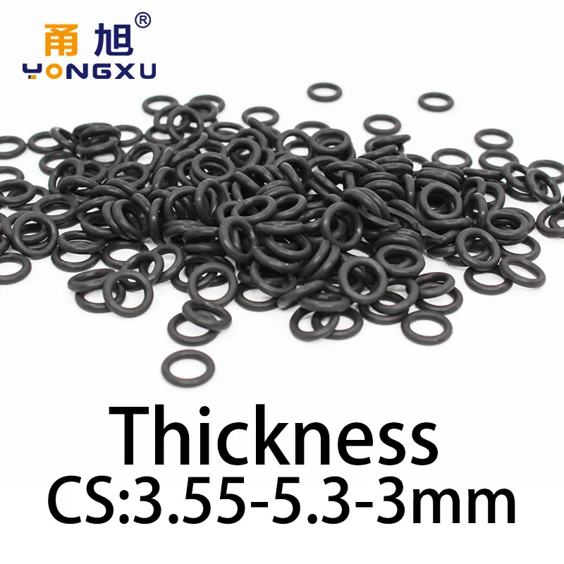 O-Ringdikte 3.55/5.3/3Mm Cs Fluorubber Fkm Afdichting Temperatuurbestendige Pakking Rubberen Ring Compleet In Specificaties