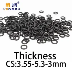 O-Ringdikte 3.55/5.3/3Mm Cs Fluorubber Fkm Afdichting Temperatuurbestendige Pakking Rubberen Ring Compleet In Specificaties