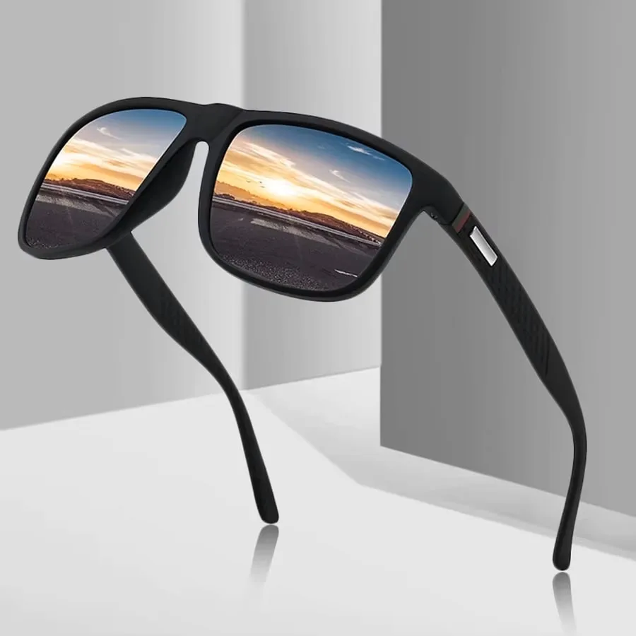 Modische Retro Quadratische Sonnenbrille Unisex Luxus Designer Herren-Sonnenbrille zum Fahren Angeln Freizeit Unterhaltung