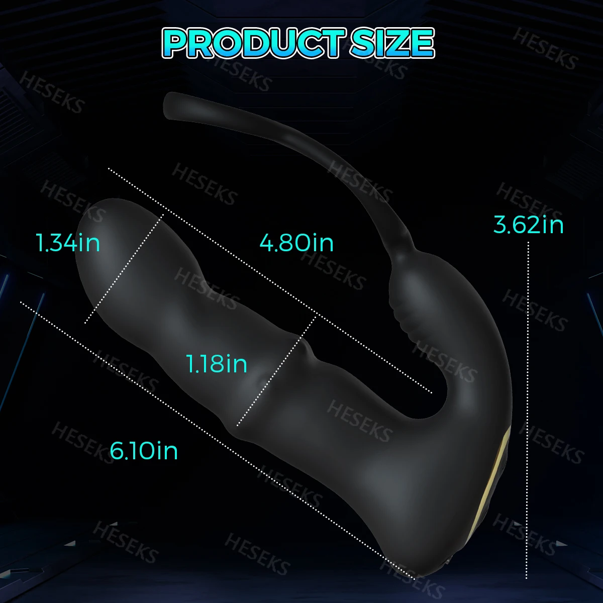 HESEKS Wiggling Vibrating Prostate Massager Anal Vibrator with Penis Ring Beads Telescopic Anal Plug Male Sex Toys for Men 18+