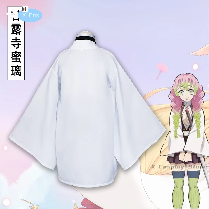 Anime Kanroji Mitsuri Cosplay Kostuum Kimetsu No Yaiba Kostuum Kimono Uniform Kanroji Mitsuri Pruik Halloween Kleding